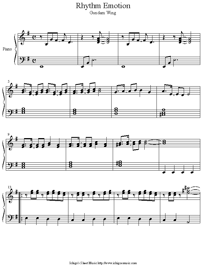 rhythm_emotion钢琴曲谱（图1）