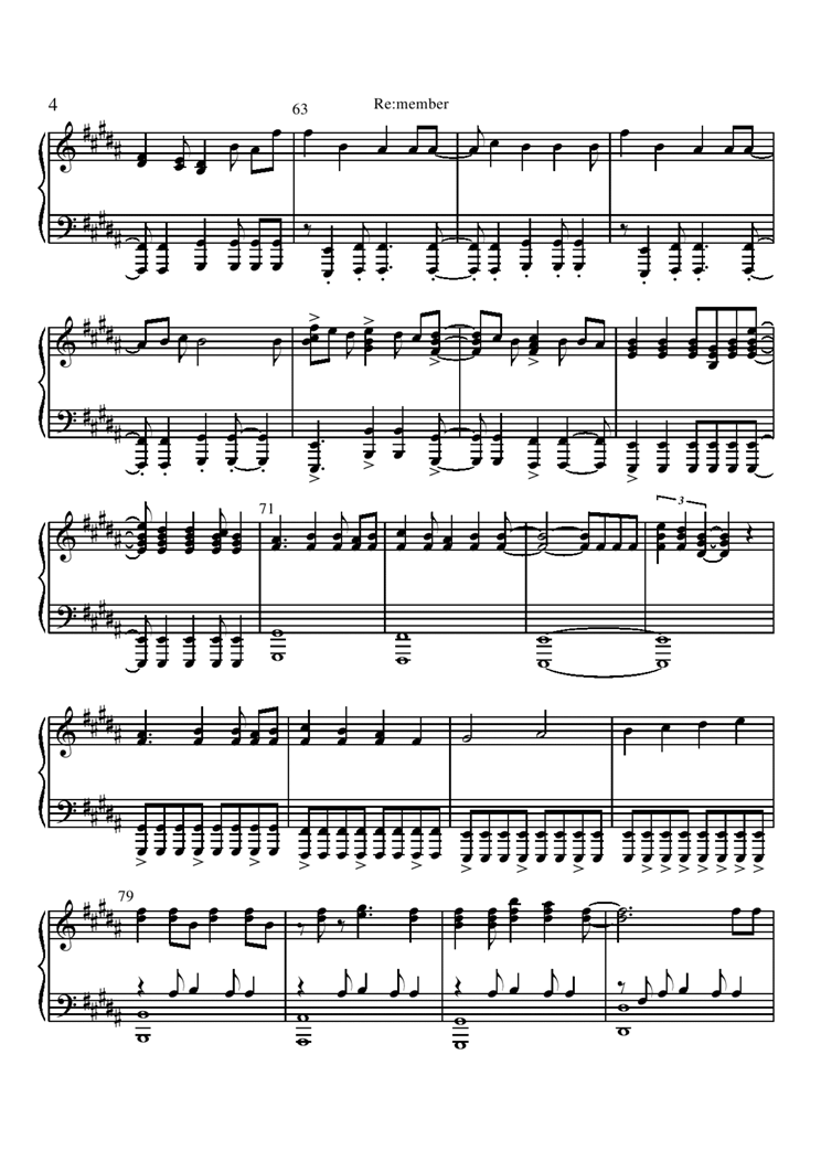 Re_member钢琴曲谱（图4）