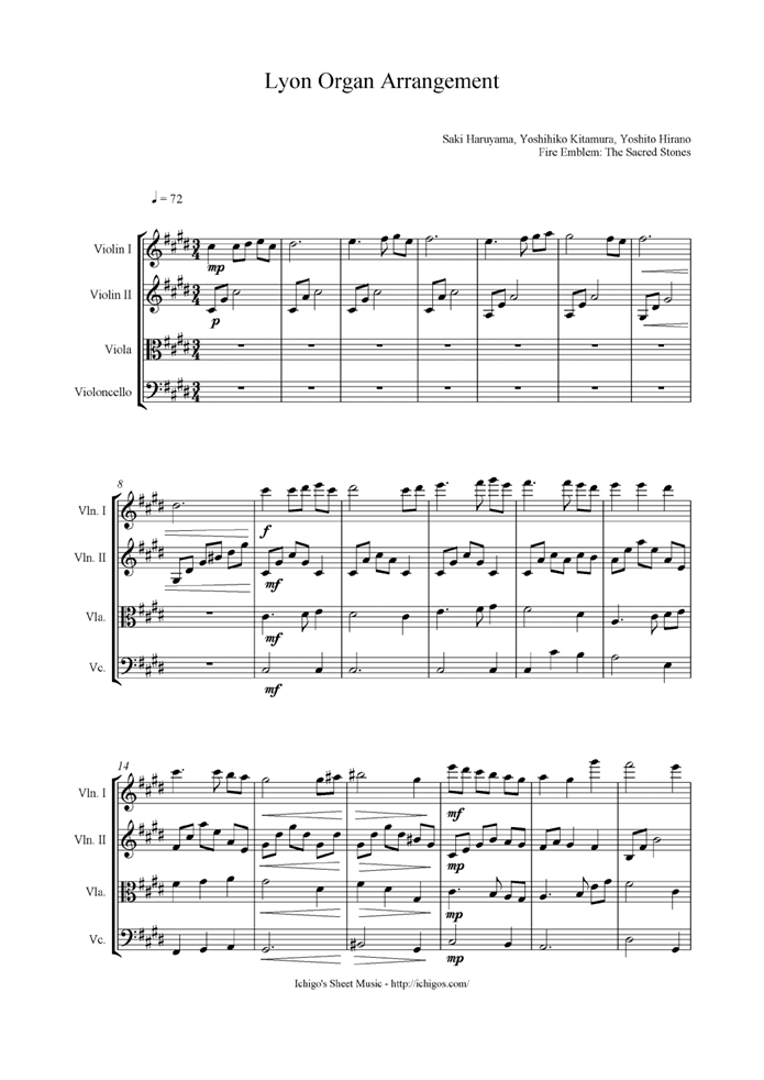 Lyon Organ Arrangement钢琴曲谱（图1）