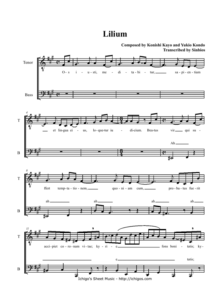 Lilium(sinbios)钢琴曲谱（图1）