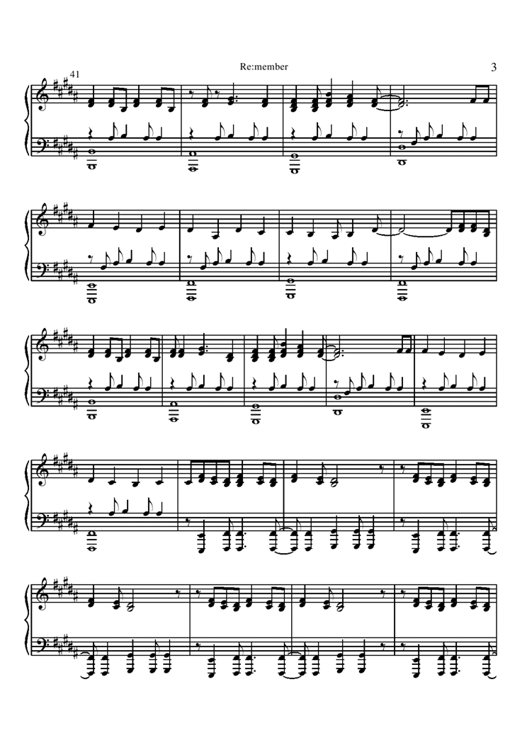 Re_member钢琴曲谱（图3）