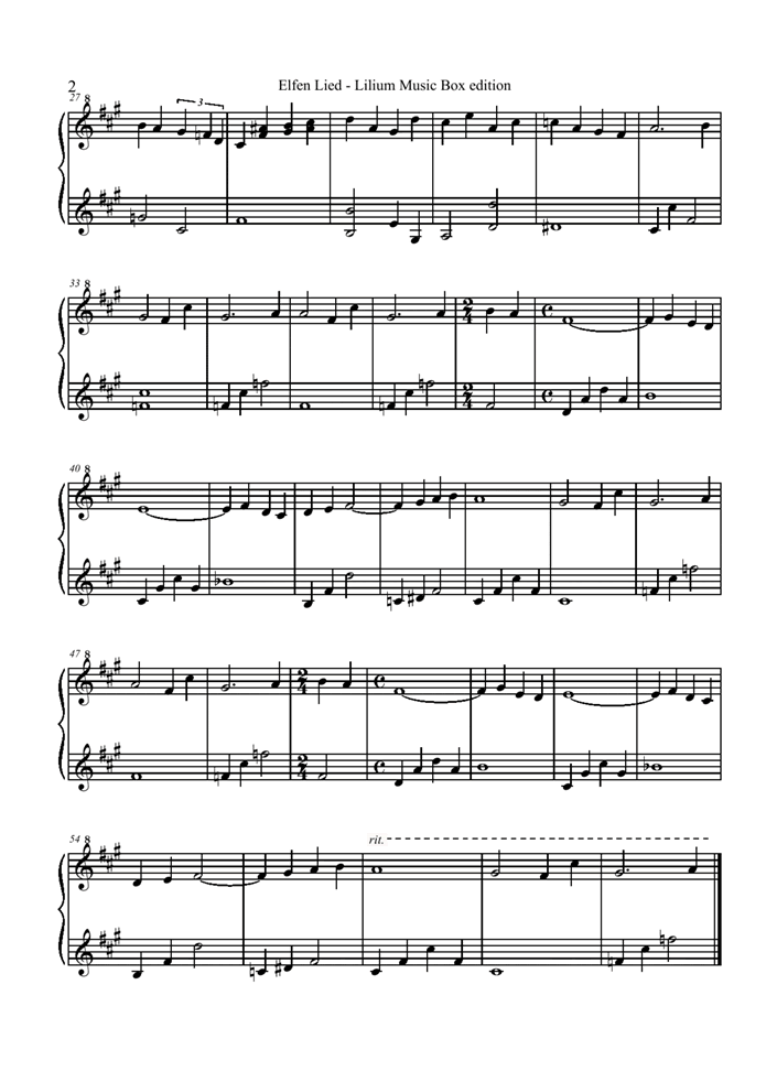 Lilium Music Box Version钢琴曲谱（图2）