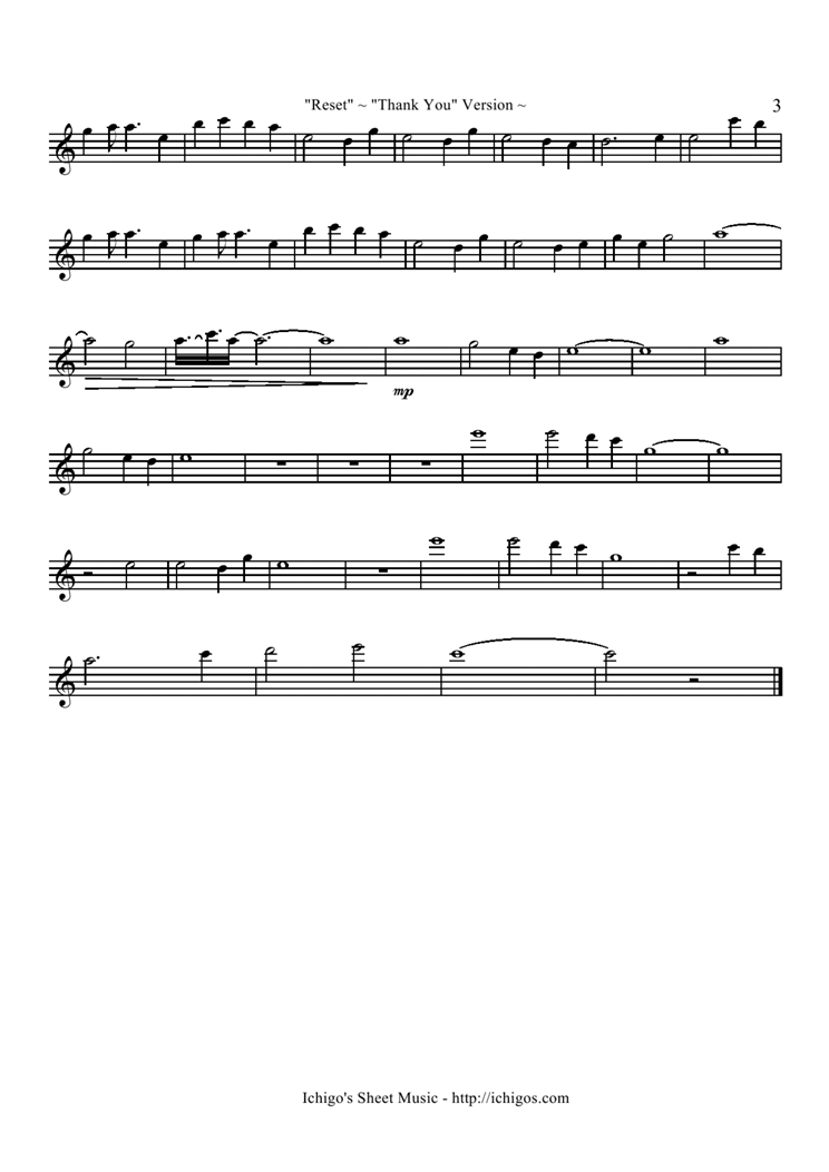 Reset - Thank You Version钢琴曲谱（图3）