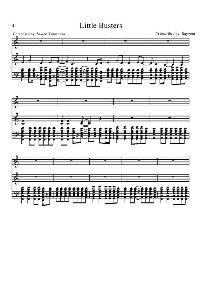 Little Busters钢琴曲谱（图4）