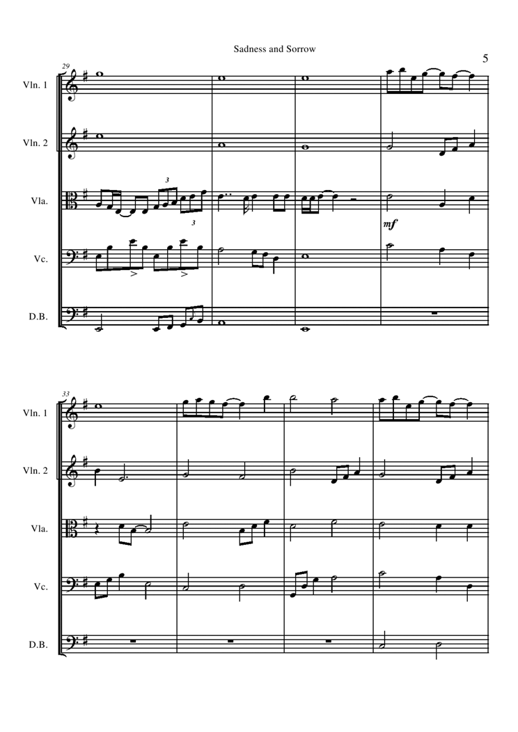 Sadness and Sorrow score钢琴曲谱（图5）