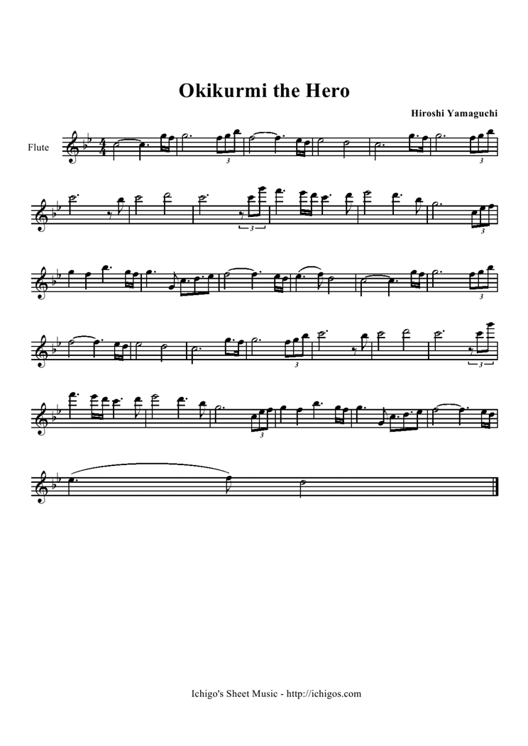 Okikurmi the Hero钢琴曲谱（图1）