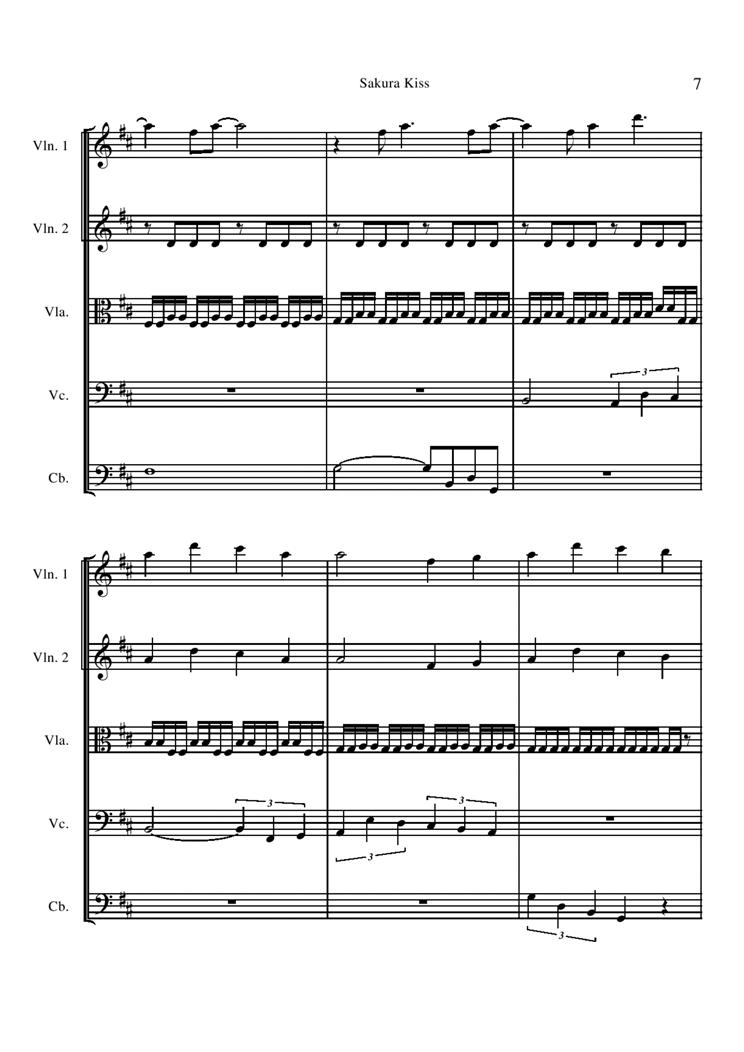 Sakura Kiss - string version钢琴曲谱（图7）