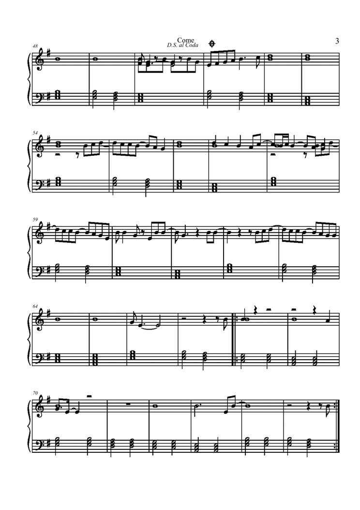 Come钢琴曲谱（图3）