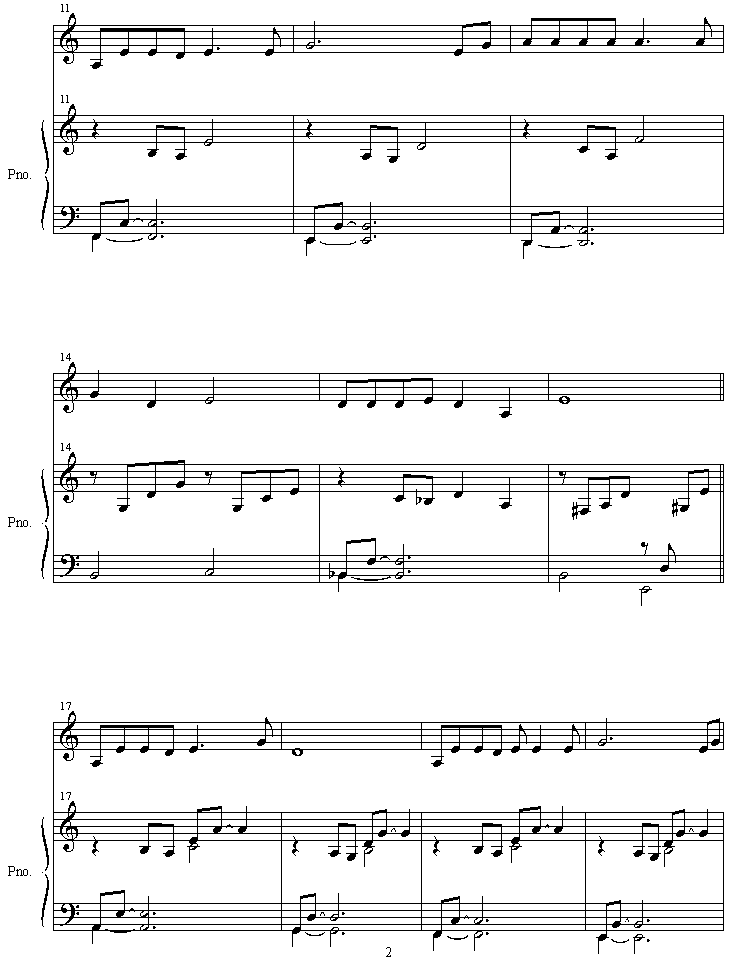 mononoke_hime钢琴曲谱（图2）