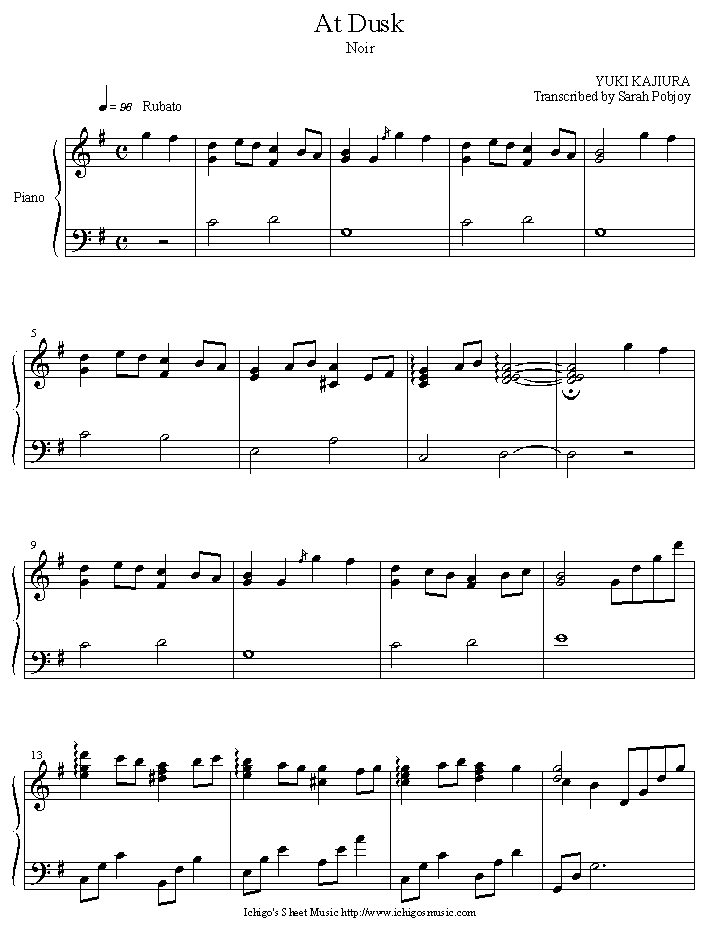 at_dusk钢琴曲谱（图1）