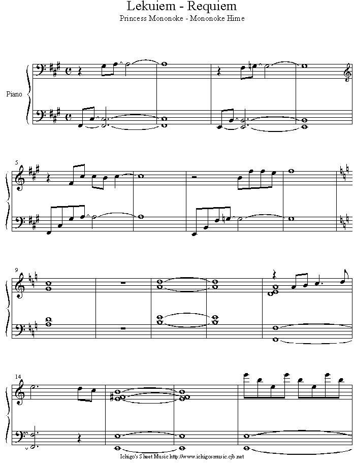 lekuiem  requiem钢琴曲谱（图1）