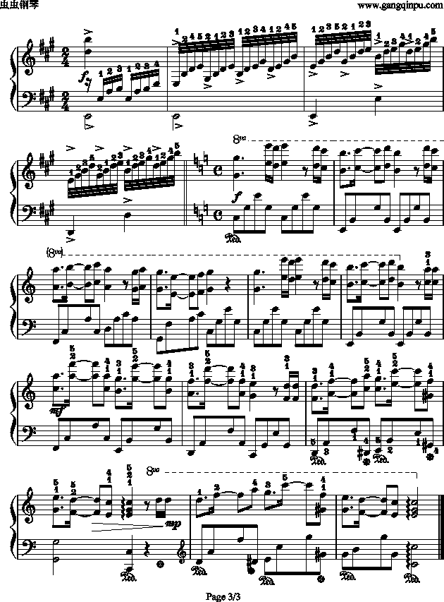 星星小夜曲  塞内维尔钢琴曲谱（图3）