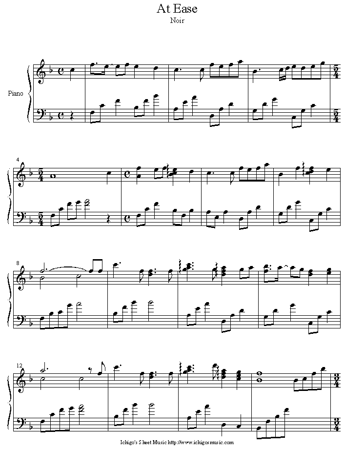 at_ease钢琴曲谱（图1）