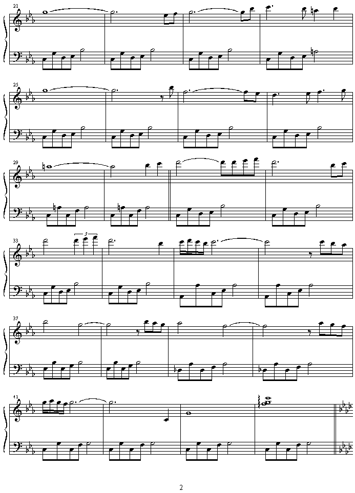legend of the wind钢琴曲谱（图2）