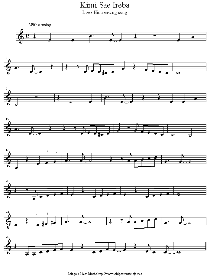 Kimi Sae Ireba钢琴曲谱（图1）