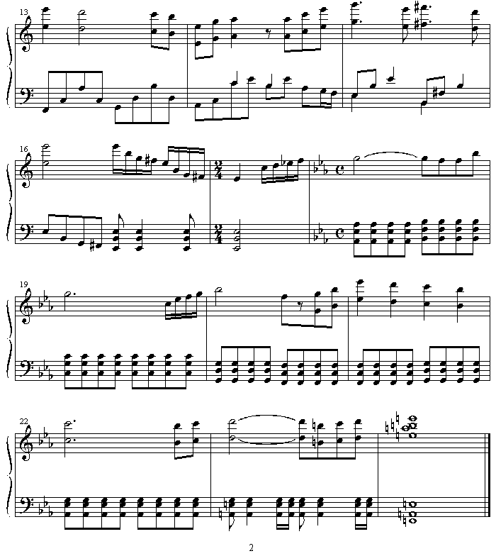 Higashi_kara_kita_shonen钢琴曲谱（图2）