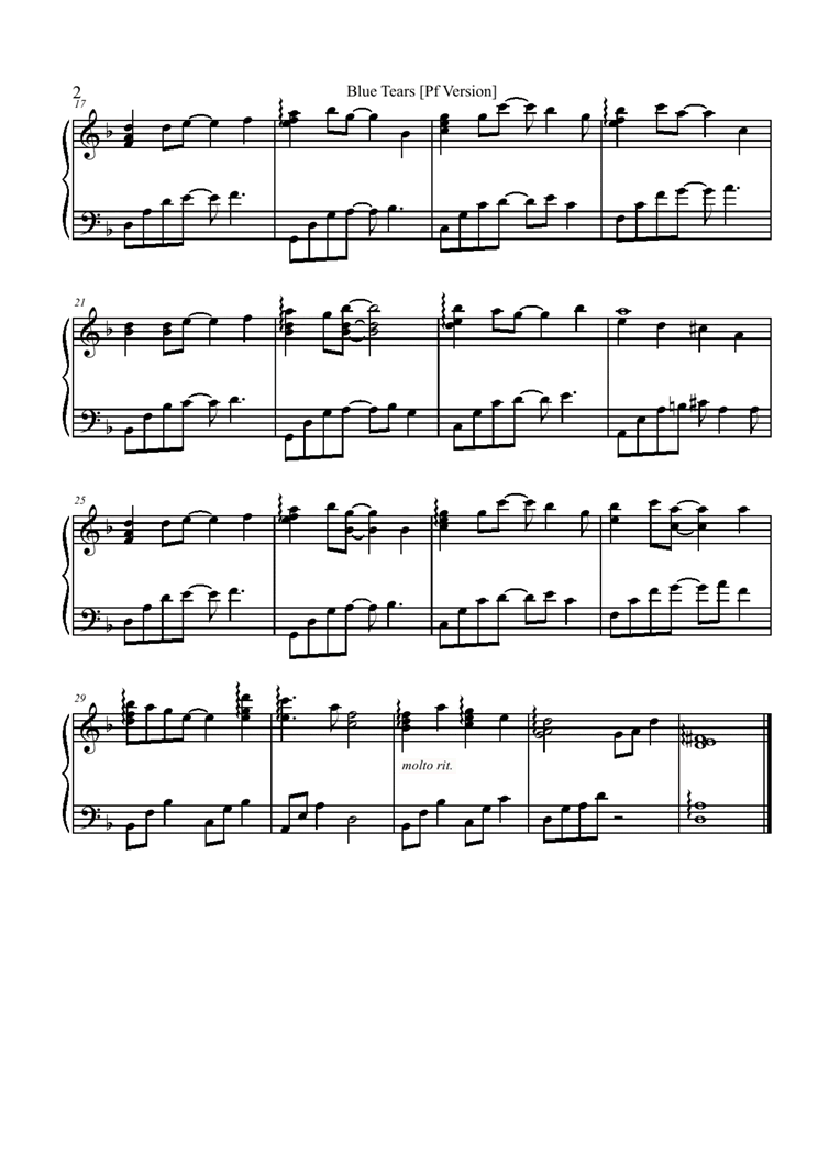Blue Tears钢琴曲谱（图2）