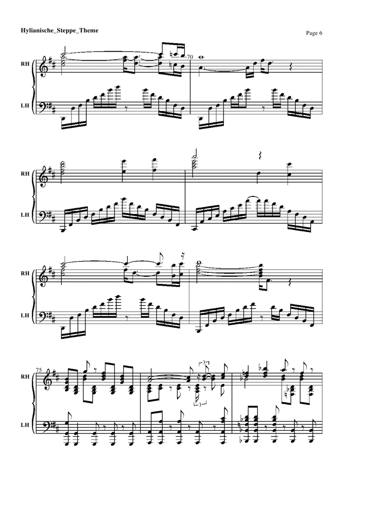 Hylianische Steppe Theme钢琴曲谱（图6）