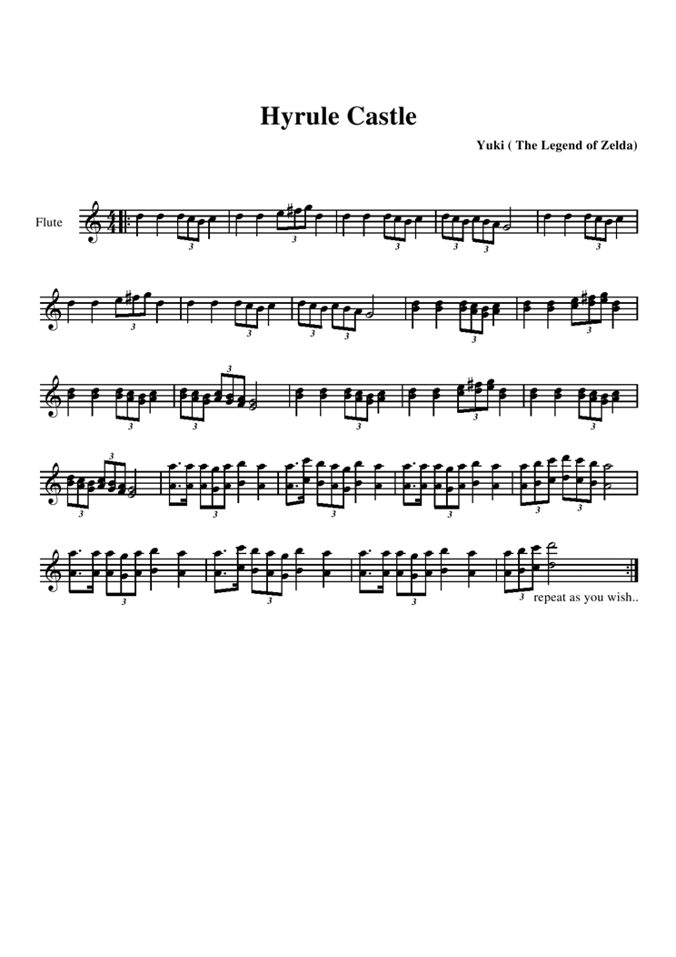 Hyrule Castle钢琴曲谱（图1）