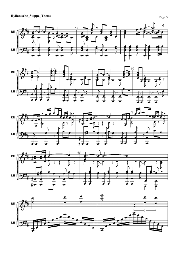 Hylianische Steppe Theme钢琴曲谱（图5）