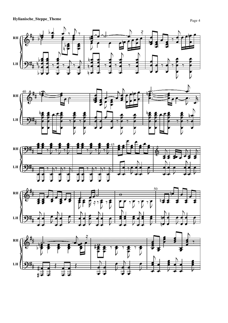 Hylianische Steppe Theme钢琴曲谱（图4）