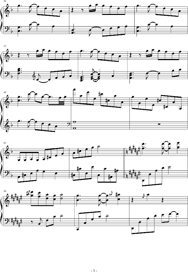 花黄瘦钢琴曲谱（图3）