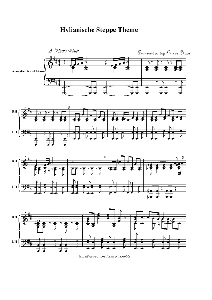 Hylianische Steppe Theme钢琴曲谱（图1）