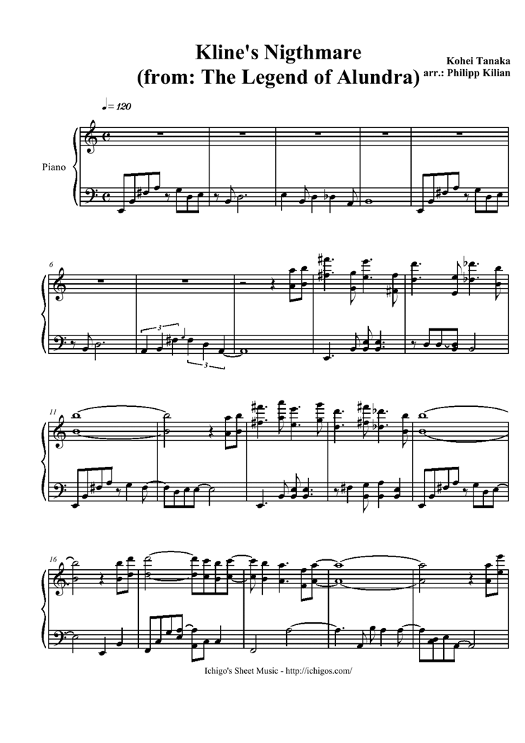 Klines Nightmare钢琴曲谱（图1）