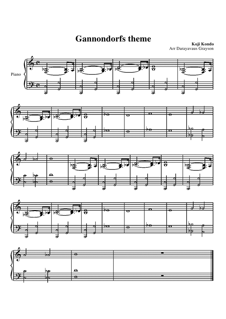 Gannondorf is theme钢琴曲谱（图1）
