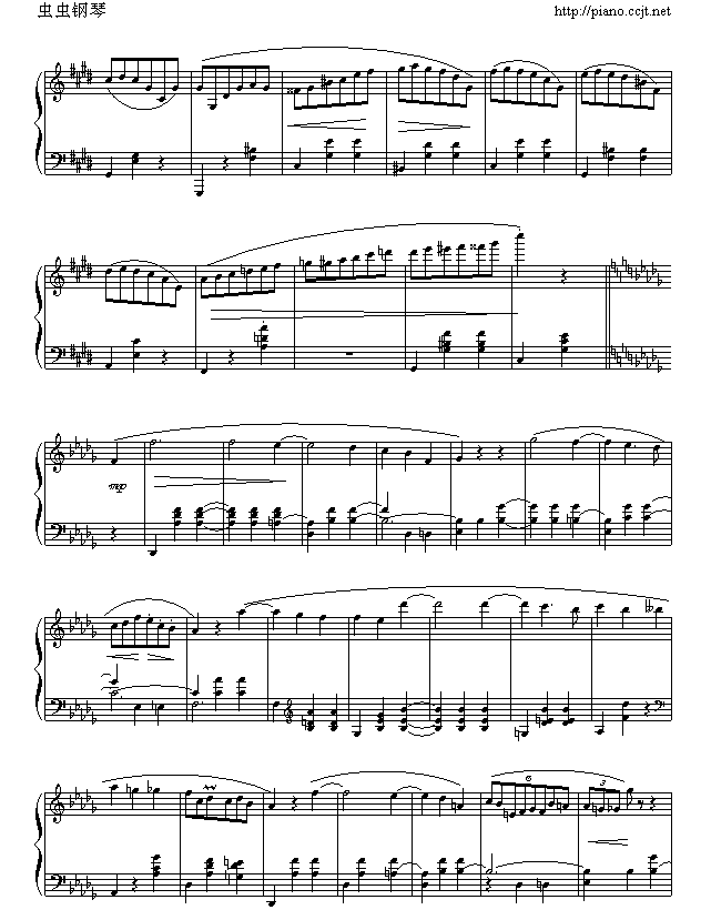肖邦-chopin  升C小调圆舞曲钢琴曲谱（图3）