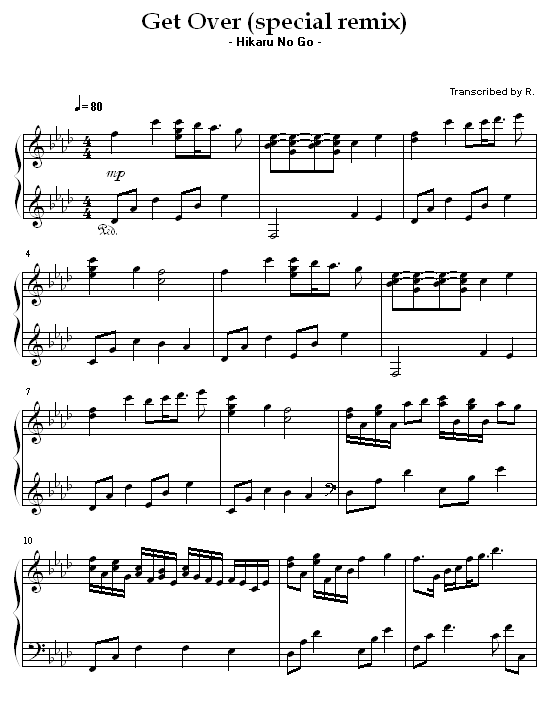 棋魂特别版钢琴曲谱（图1）