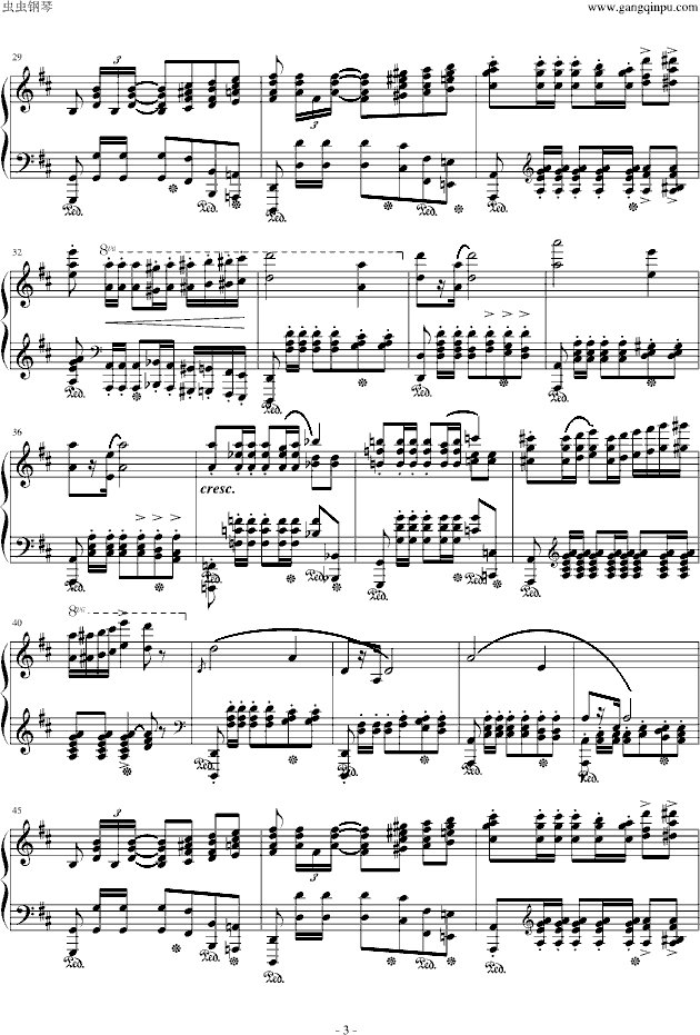 波兰军队舞曲-Op.40 No.1钢琴曲谱（图3）