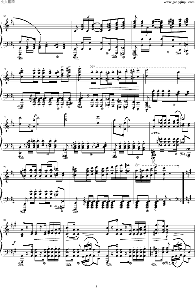 波兰军队舞曲-Op.40 No.1钢琴曲谱（图5）