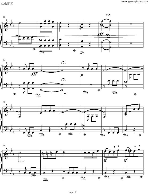 命运第一乐章钢琴独奏（Symphony Fate .No.1)钢琴曲谱（图2）