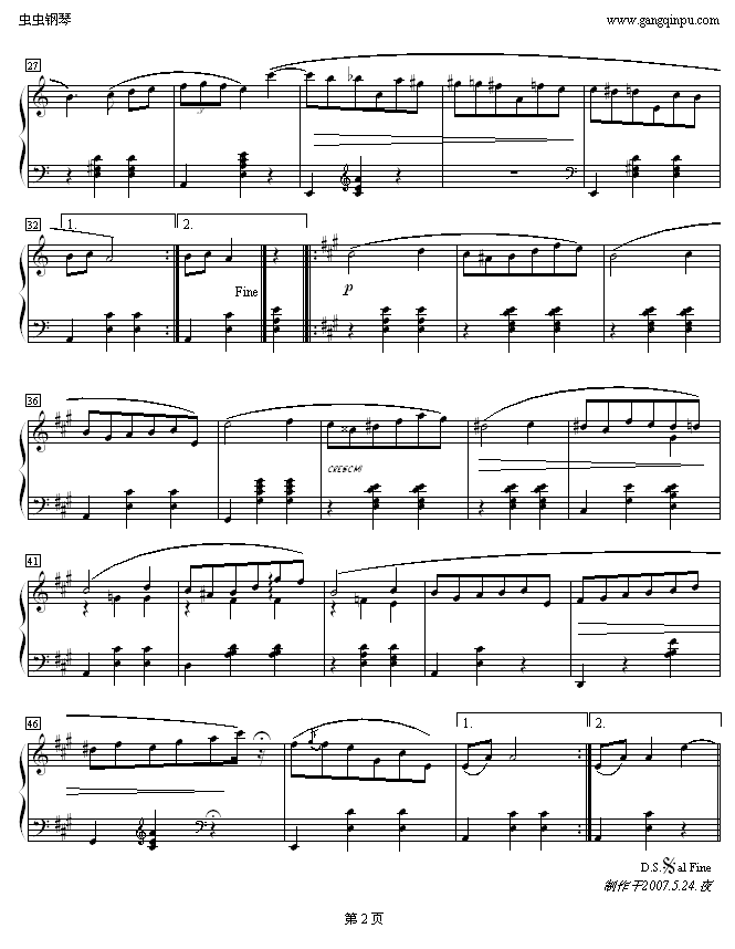 A小调马卡祖舞曲Op.67 No.4钢琴曲谱（图2）