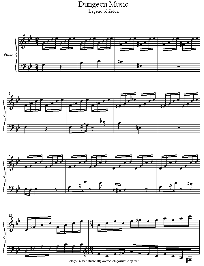 dungeon_music钢琴曲谱（图1）