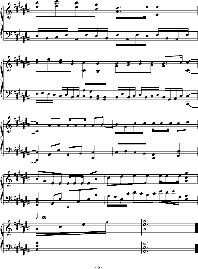 薄暮传说 钟鸣钢琴曲谱（图6）