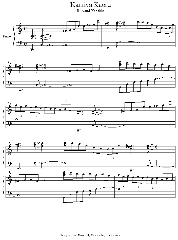 kamiya_kaoru钢琴曲谱（图1）