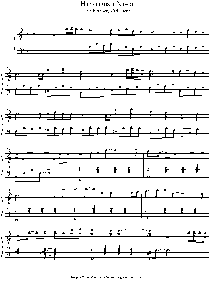 hikarisasu_niwa钢琴曲谱（图1）