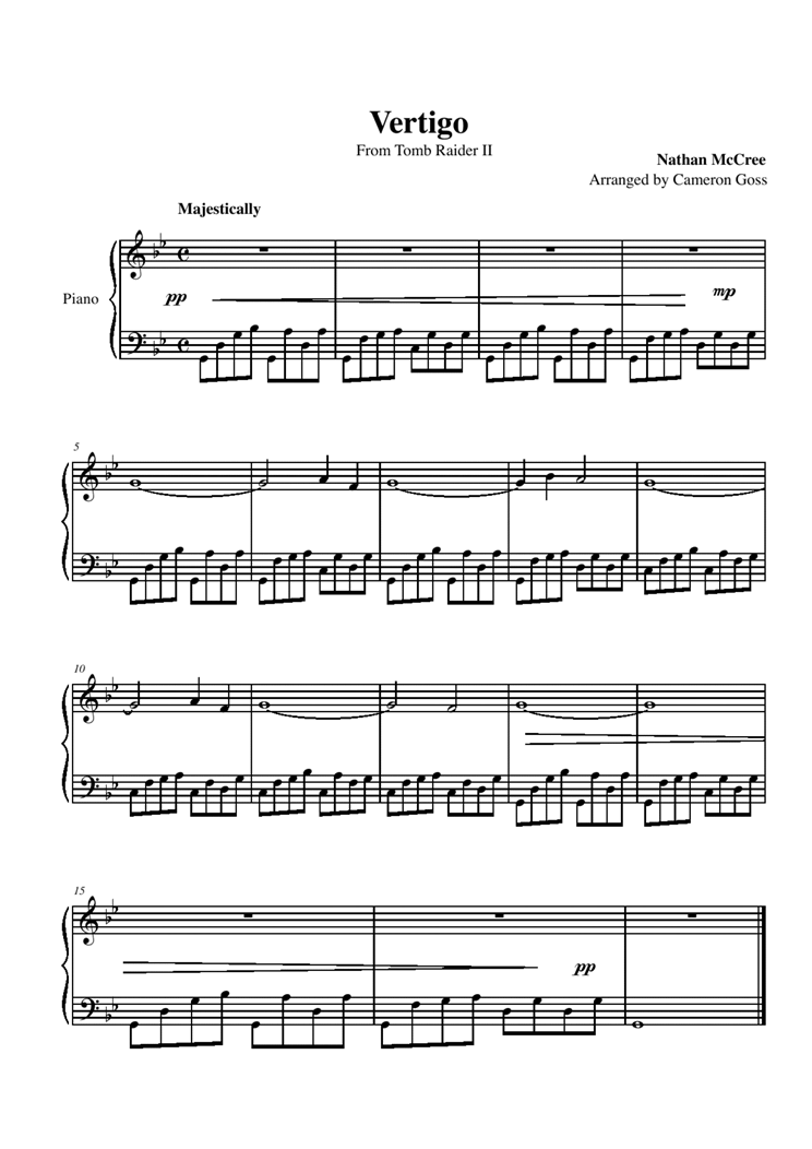 Vertigo钢琴曲谱（图1）
