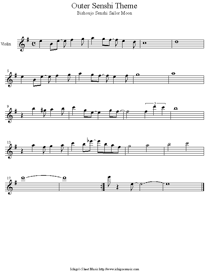 outer senshi theme钢琴曲谱（图1）