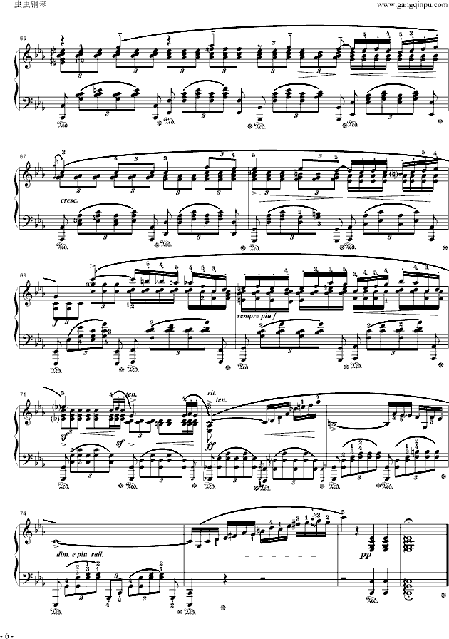 肖邦c小调夜曲 Op.48 No.1钢琴曲谱（图6）
