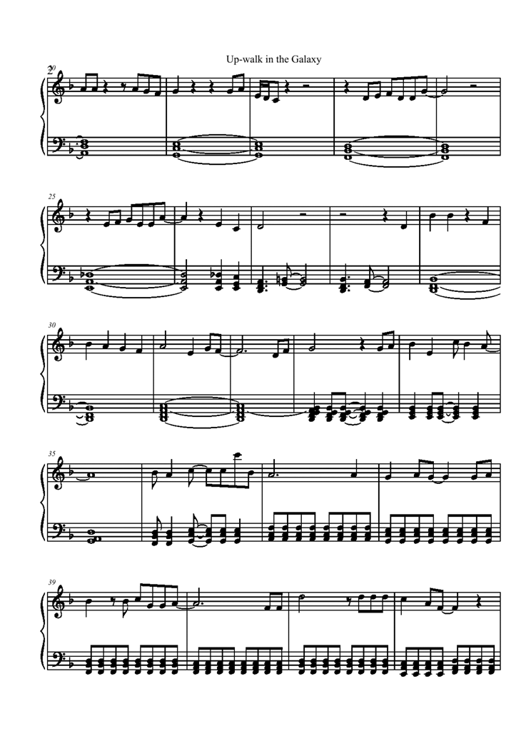 Up-walk in the Galaxy钢琴曲谱（图2）