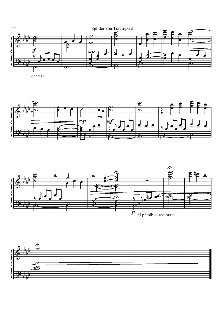 splitter von traurigkeit钢琴曲谱（图2）