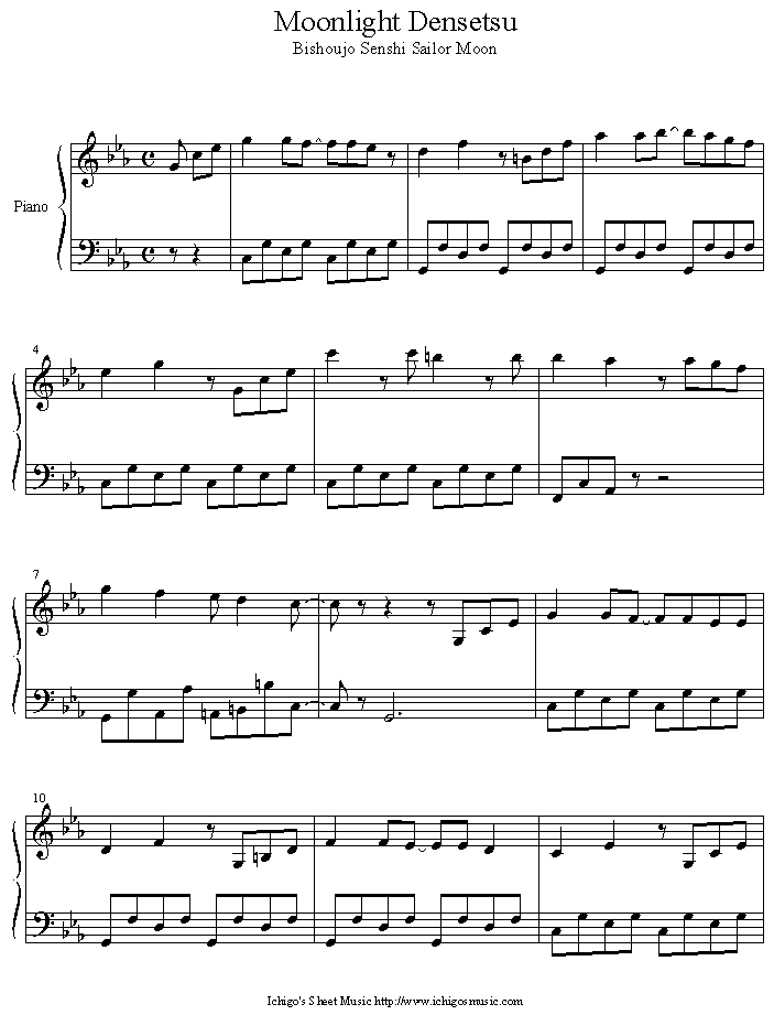 moonlight_densetsu钢琴曲谱（图1）