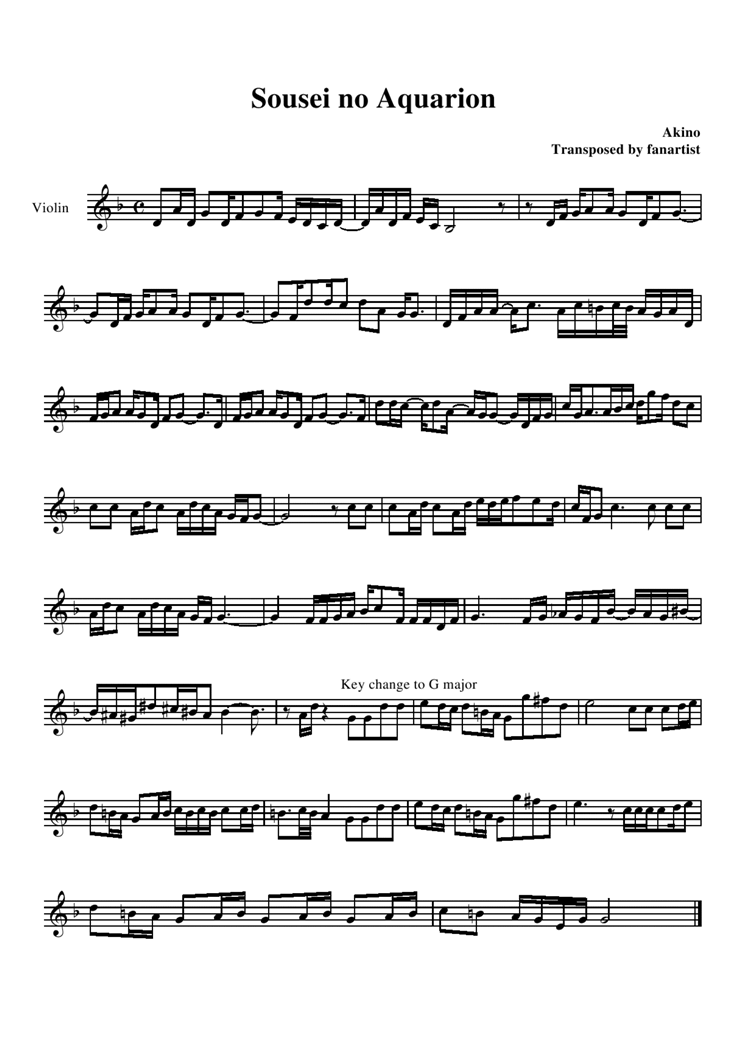 Sousei no Aquarion钢琴曲谱（图1）