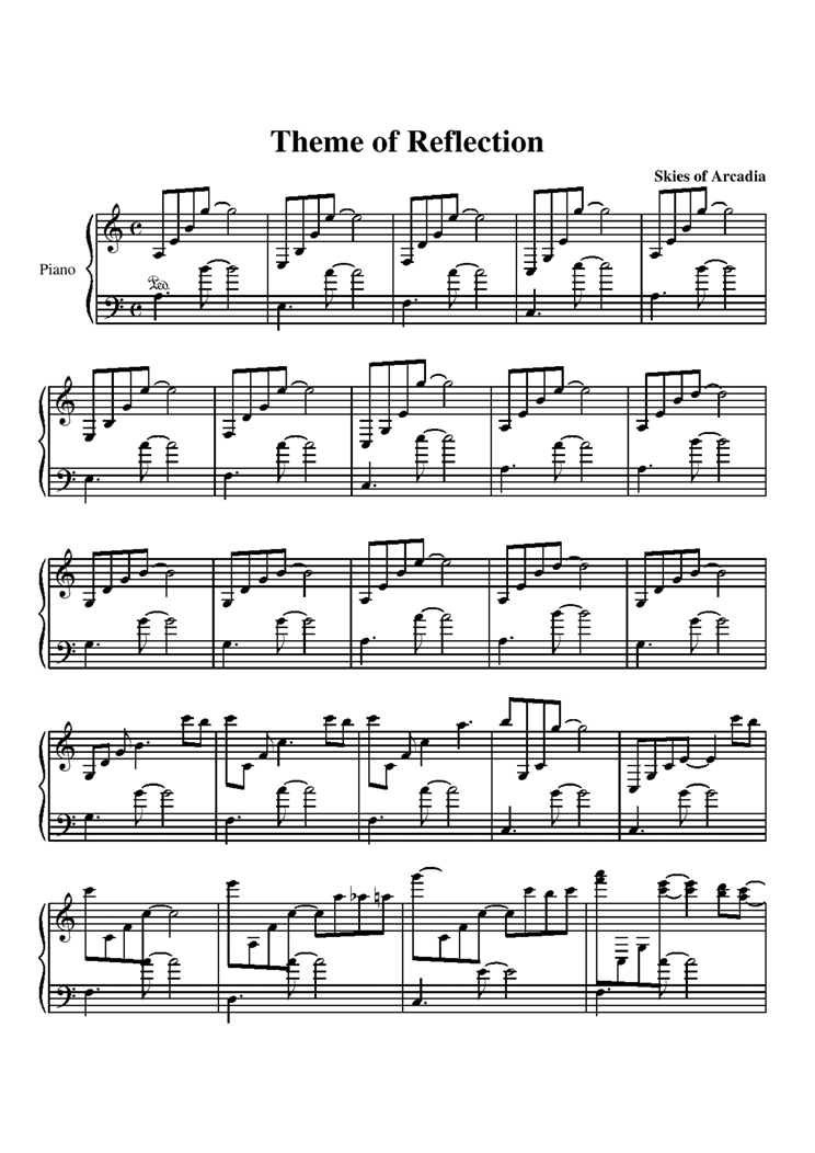 Theme of Reflection钢琴曲谱（图1）