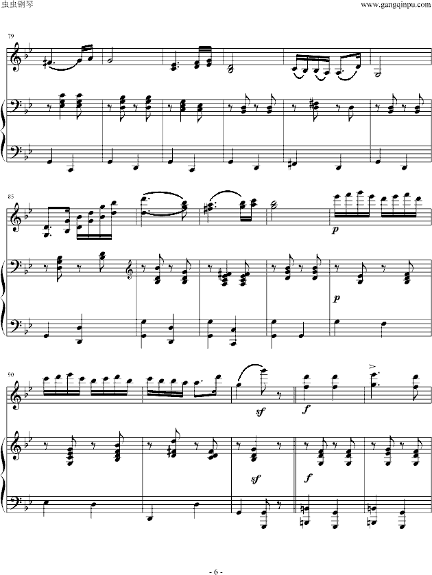 《匈牙利舞曲第五号》钢琴+小提琴钢琴曲谱（图6）