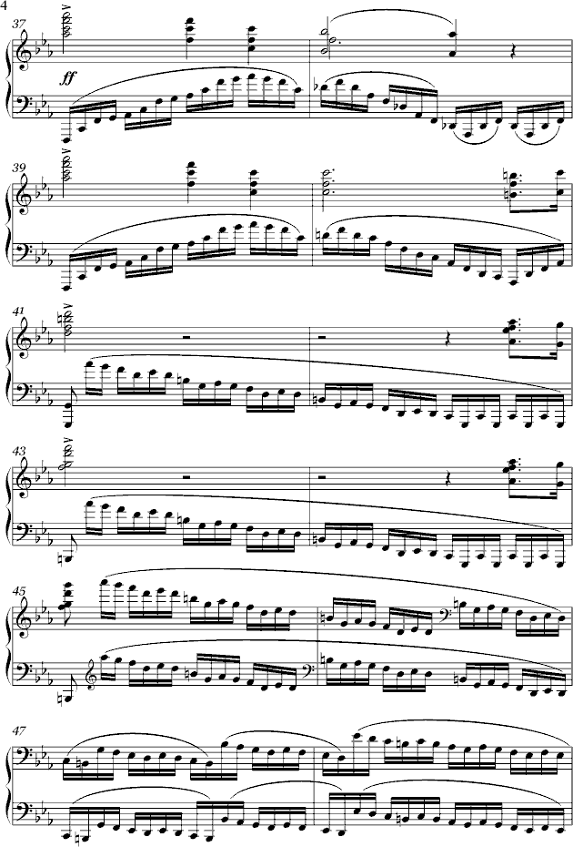 肖邦练习曲Op.10, No.12钢琴曲谱（图4）