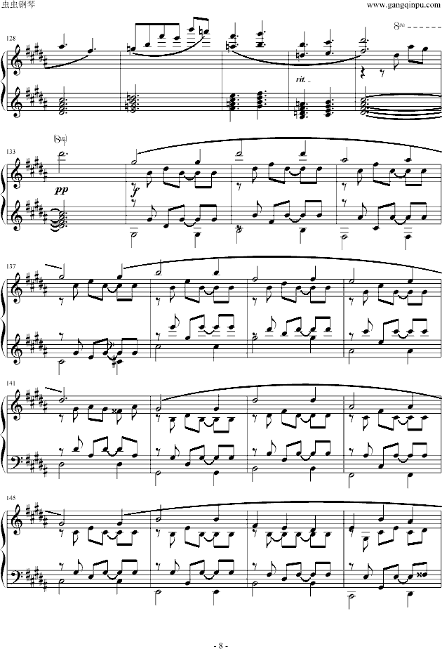 鸽子回旋舞钢琴曲谱（图8）